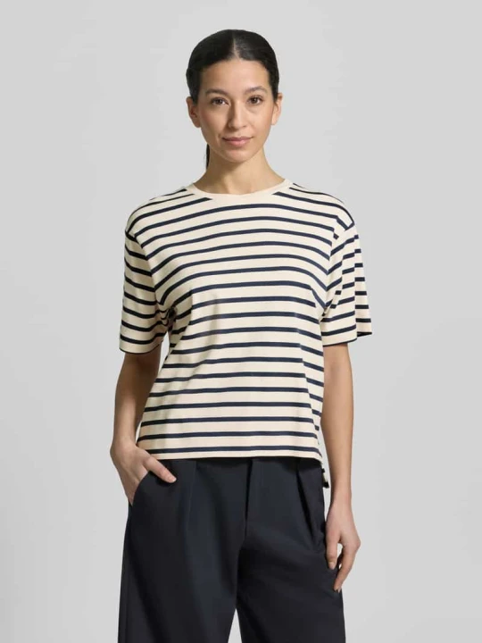 Zdjęcie produktu T-shirt o kroju regular fit z czystej bawełny model „MULTID” Weekend Max Mara Écru