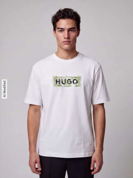 Zdjęcie produktu t-shirt o kroju regular fit z czystej bawełny model 'Niviotee' Hugo Biały