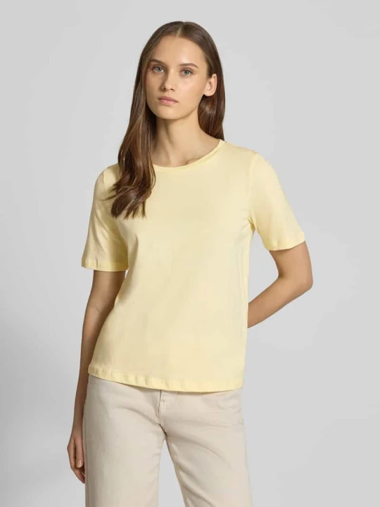 Zdjęcie produktu T-shirt o kroju regular fit z czystej bawełny model 'ONLY' Jasnożółty