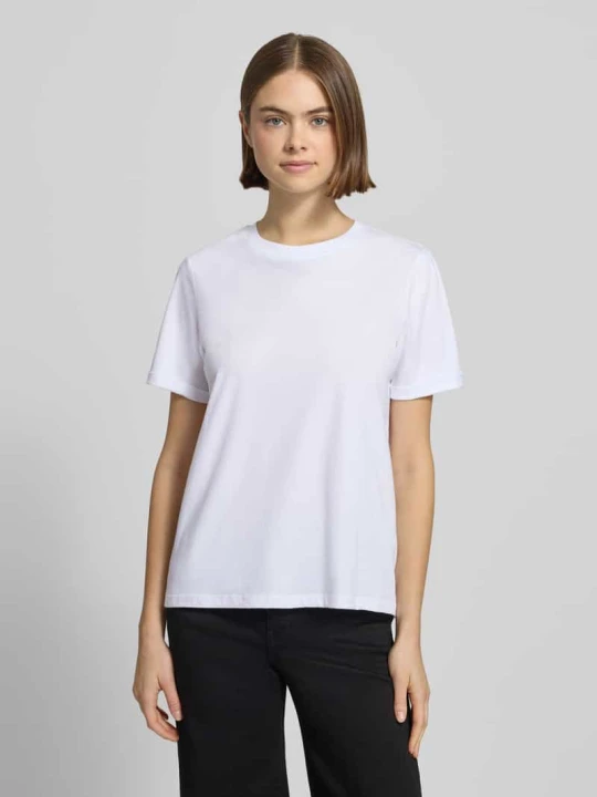 Zdjęcie produktu T-shirt o kroju regular fit z czystej bawełny model „RIA” Pieces Biały
