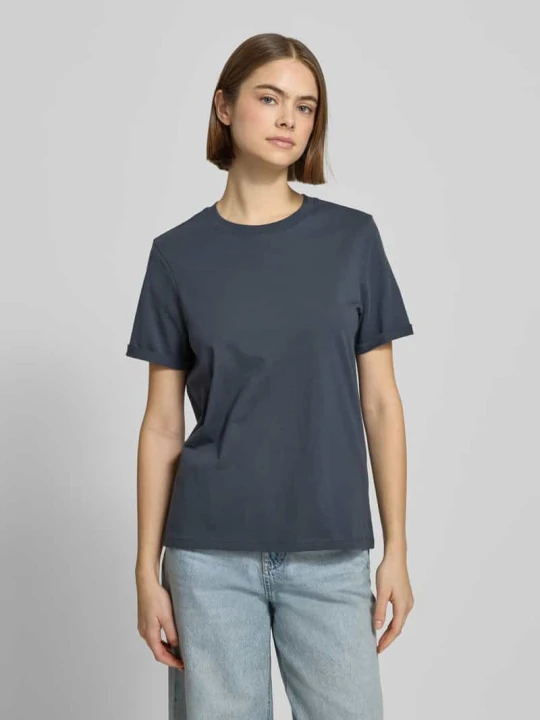Zdjęcie produktu T-shirt o kroju regular fit z czystej bawełny model „RIA” Pieces Ciemnoniebieski