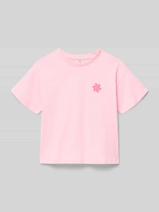 Zdjęcie produktu t-shirt o kroju regular fit z czystej bawełny model 'SUN-VERAS' Only Różowy