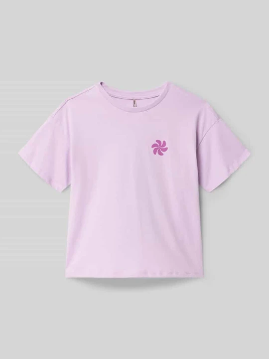 Zdjęcie produktu t-shirt o kroju regular fit z czystej bawełny model 'SUN-VERAS' Only Jasnofioletowy