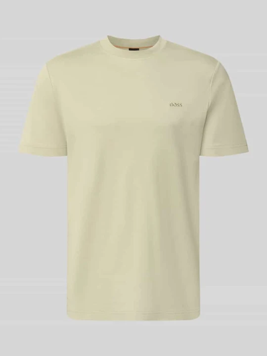 Zdjęcie produktu t-shirt o kroju regular fit z czystej bawełny model 'Te_interlock' Boss Limonkowy