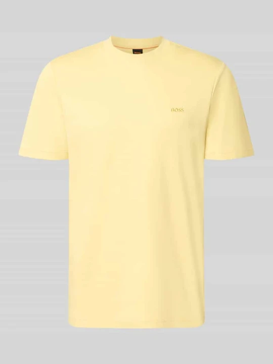 Zdjęcie produktu t-shirt o kroju regular fit z czystej bawełny model 'Te_interlock' Boss Żółty