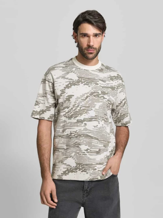 Zdjęcie produktu T-shirt z czystej bawełny w kroju regular fit model 'TE_WILDNATURE' Boss Złamany biały