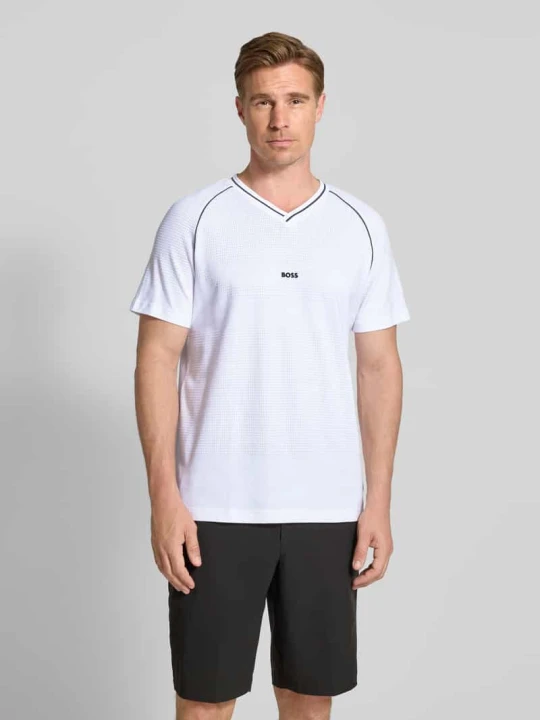 Zdjęcie produktu T-shirt o kroju regular fit z czystej bawełny model ‘TEE RETRO TL’ Boss Biały