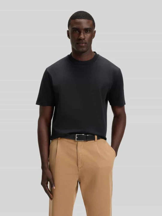 Zdjęcie produktu T-shirt o kroju regular fit z czystej bawełny model ‘THOMPSON 432’ Boss Czarny
