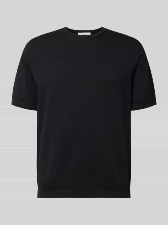 Zdjęcie produktu t-shirt o kroju regular fit z czystej bawełny model 'TORINO' Selected Czarny