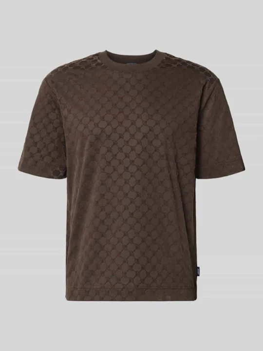 Zdjęcie produktu t-shirt o kroju regular fit z czystej bawełny model 'Varo' JOOP! Czekoladowy