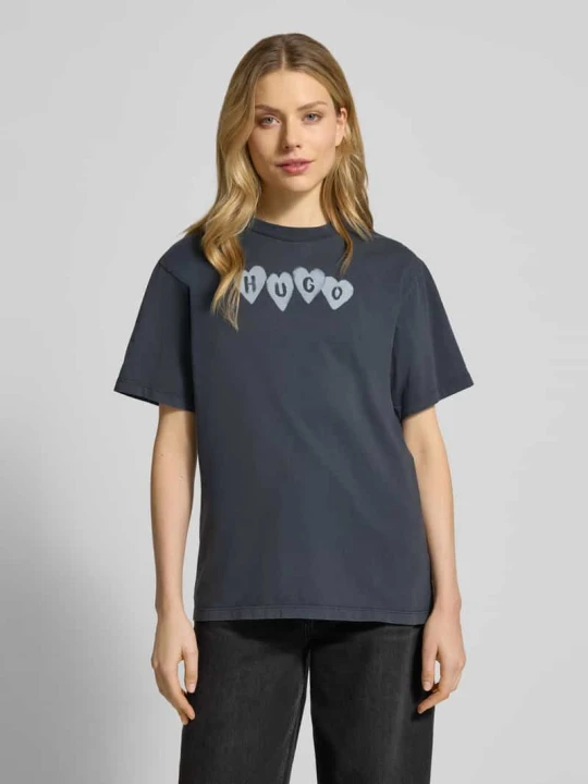 Zdjęcie produktu T-shirt o kroju regular fit z czystej bawełny model „VINTAGE TEE_22” Hugo Czarny