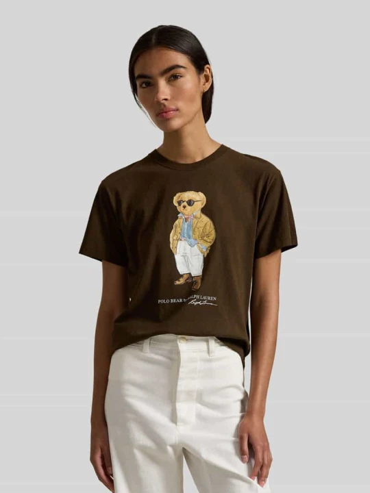 Zdjęcie produktu T-shirt o kroju regular fit z czystej bawełny z Polo Bear Polo Ralph Lauren Ciemnobrązowy
