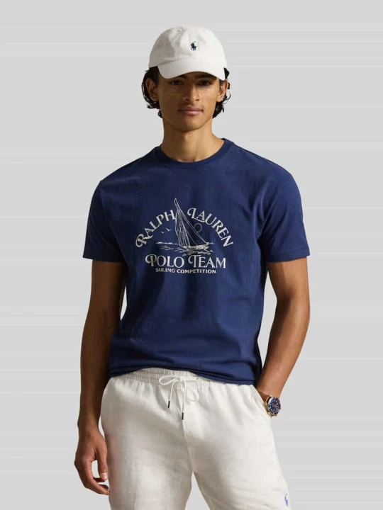 Zdjęcie produktu t-shirt o kroju regular fit z czystej bawełny Polo Ralph Lauren Granatowy