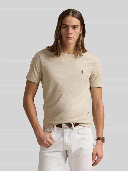 Zdjęcie produktu T-shirt o kroju regular fit z czystej bawełny Polo Ralph Lauren Beżowy melanż