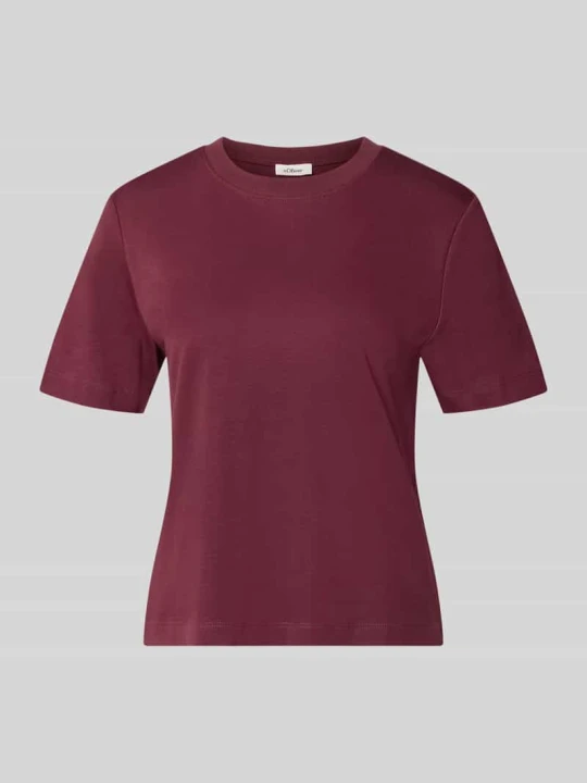 Zdjęcie produktu t-shirt o kroju regular fit z czystej bawełny s.Oliver Bordowy melanż