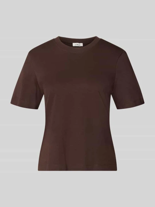 Zdjęcie produktu t-shirt o kroju regular fit z czystej bawełny s.Oliver Ciemnobrązowy