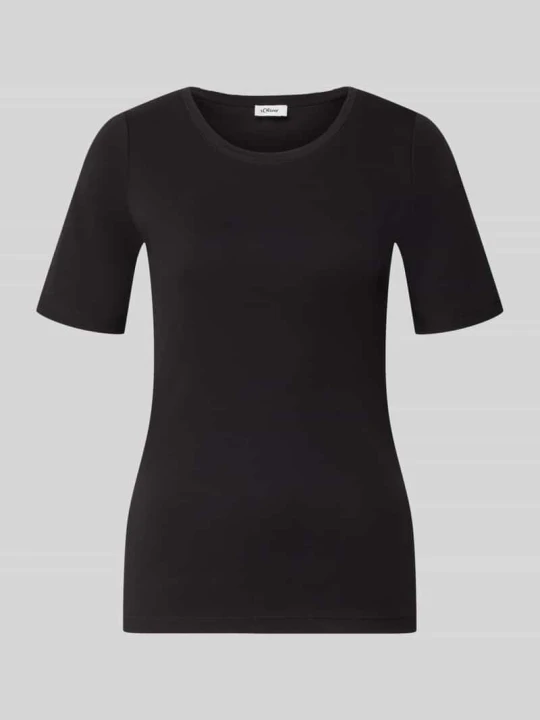 Zdjęcie produktu t-shirt o kroju regular fit z czystej bawełny s.Oliver Czarny