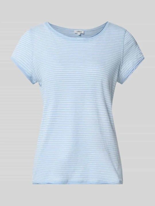 Zdjęcie produktu t-shirt o kroju regular fit z czystej bawełny s.Oliver Jasnoniebieski melanż