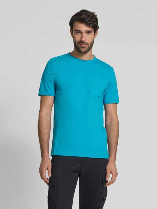 Zdjęcie produktu T-shirt o kroju regular fit z czystej bawełny s.Oliver Turkusowy