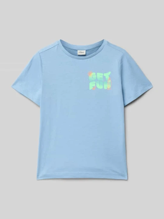 Zdjęcie produktu T-shirt o kroju regular fit z czystej bawełny s.Oliver Jasnoniebieski