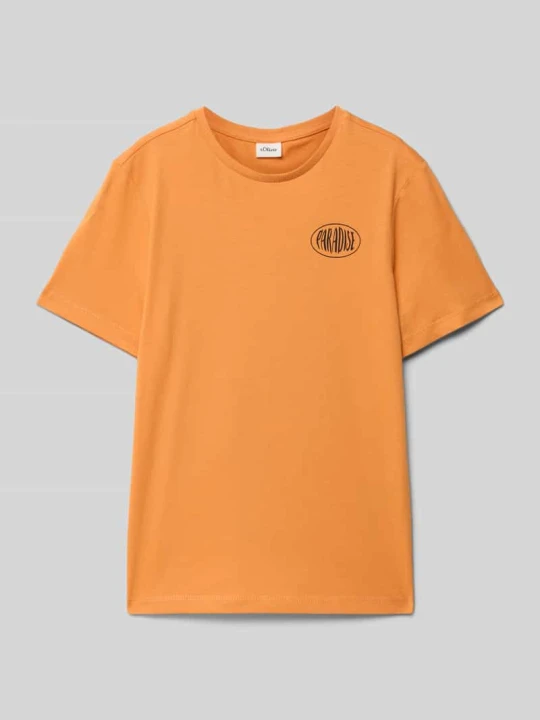Zdjęcie produktu T-shirt o kroju regular fit z czystej bawełny s.Oliver Pomarańczowy