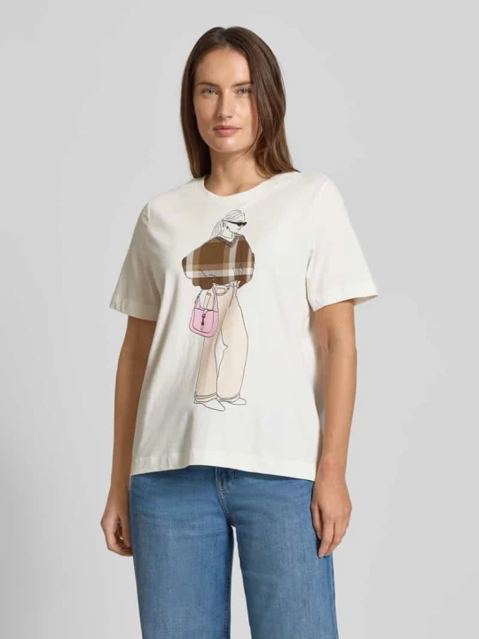 Zdjęcie produktu t-shirt o kroju regular fit z czystej bawełny s.Oliver Biały
