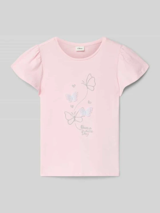 Zdjęcie produktu T-shirt o kroju regular fit z czystej bawełny s.Oliver Jasnoróżowy