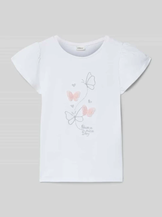 Zdjęcie produktu T-shirt o kroju regular fit z czystej bawełny s.Oliver Biały