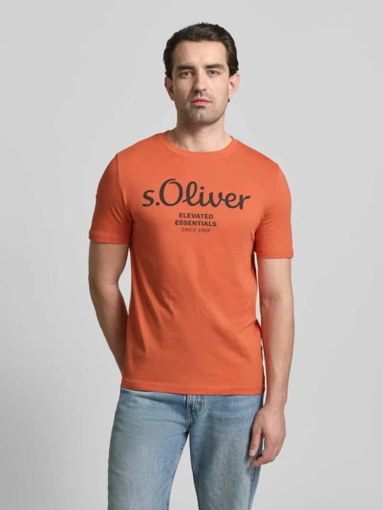 Zdjęcie produktu T-shirt o kroju regular fit z czystej bawełny s.Oliver Jasnoczerwony