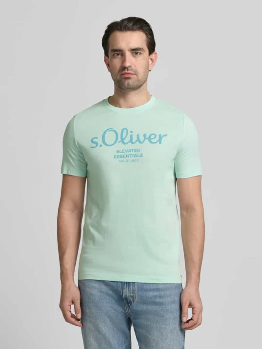 Zdjęcie produktu T-shirt o kroju regular fit z czystej bawełny s.Oliver Limonkowy