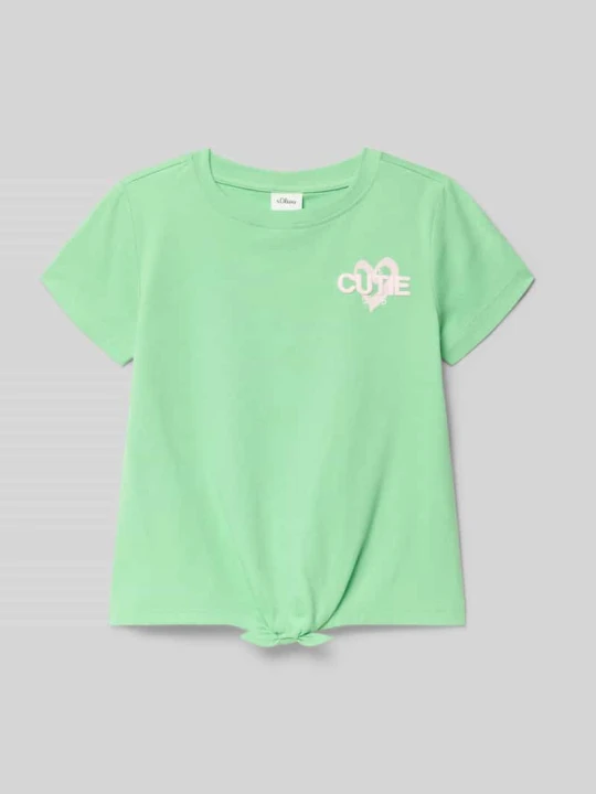 Zdjęcie produktu t-shirt o kroju regular fit z czystej bawełny s.Oliver Jasnozielony