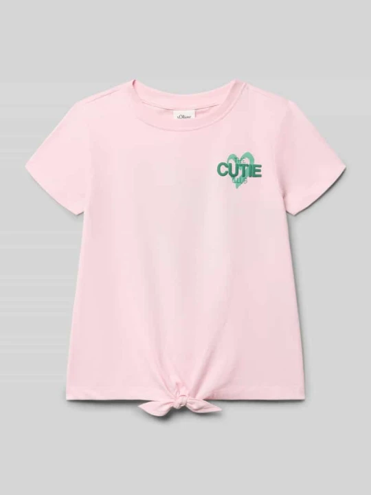 Zdjęcie produktu t-shirt o kroju regular fit z czystej bawełny s.Oliver Jasnoróżowy