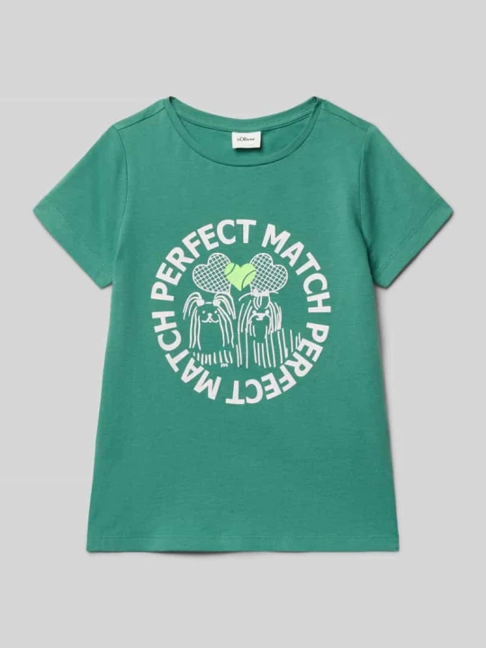 Zdjęcie produktu t-shirt o kroju regular fit z czystej bawełny s.Oliver Zielony