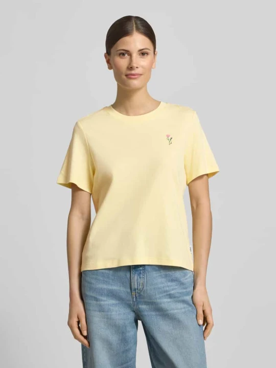 Zdjęcie produktu t-shirt o kroju regular fit z czystej bawełny s.Oliver Jasnożółty