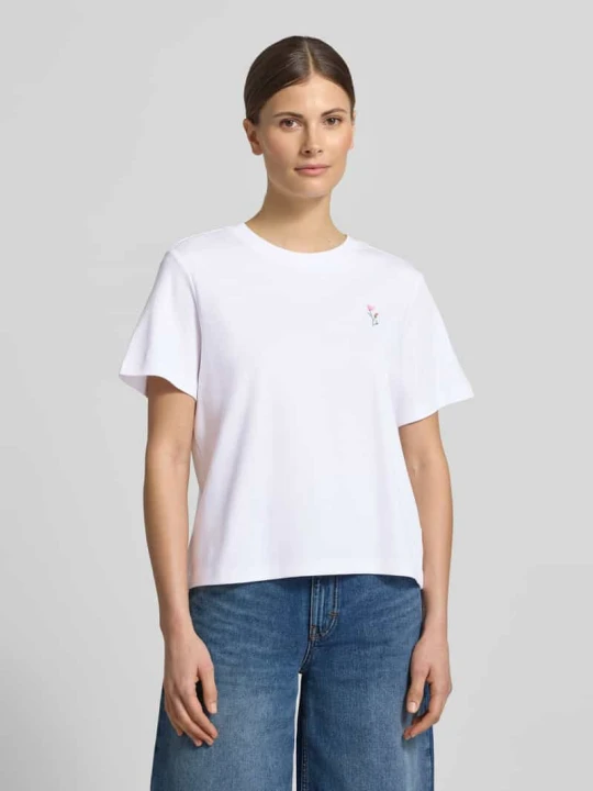 Zdjęcie produktu t-shirt o kroju regular fit z czystej bawełny s.Oliver Biały