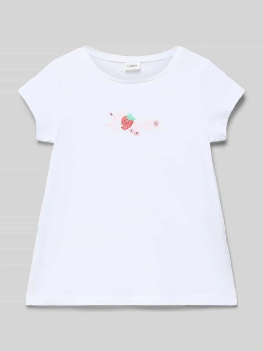Zdjęcie produktu t-shirt o kroju regular fit z czystej bawełny s.Oliver Biały