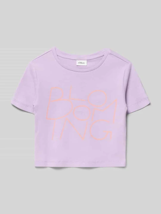 Zdjęcie produktu t-shirt o kroju regular fit z czystej bawełny s.Oliver Lawendowy