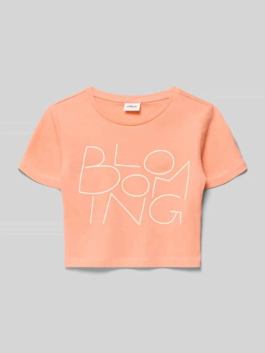 Zdjęcie produktu t-shirt o kroju regular fit z czystej bawełny s.Oliver Morelowy