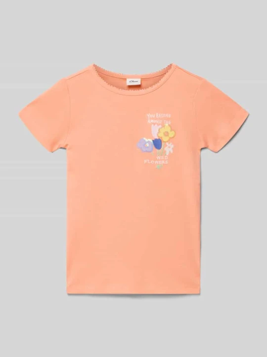 Zdjęcie produktu T-shirt o kroju regular fit z czystej bawełny s.Oliver Morelowy