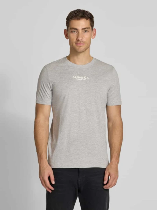 Zdjęcie produktu t-shirt o kroju regular fit z czystej bawełny s.Oliver Średnioszary