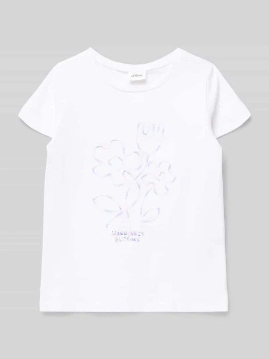 Zdjęcie produktu t-shirt o kroju regular fit z czystej bawełny s.Oliver Biały
