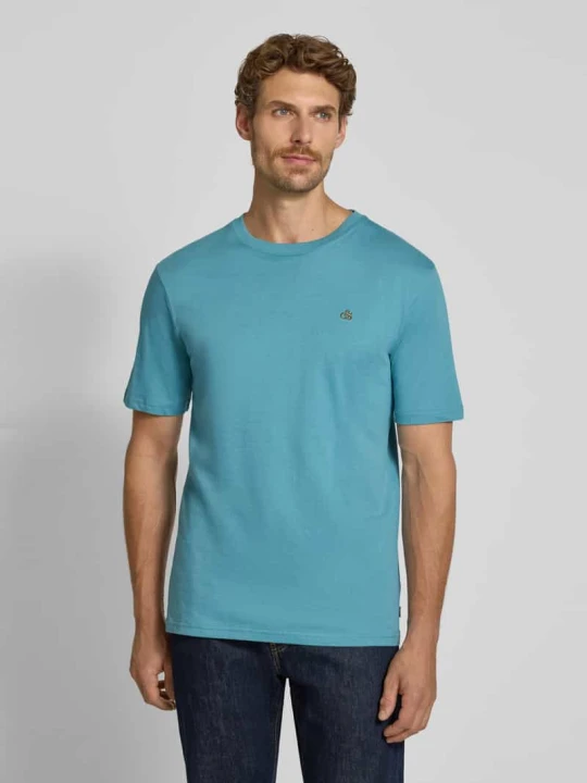 Zdjęcie produktu t-shirt o kroju regular fit z czystej bawełny Scotch & Soda Błękitny