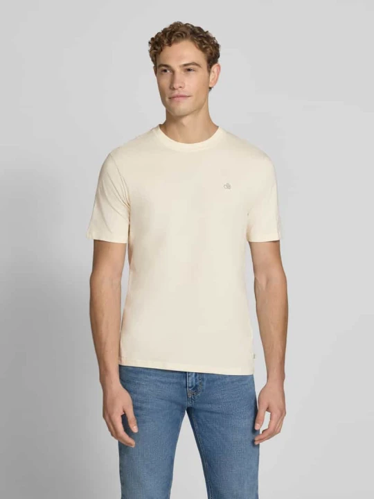 Zdjęcie produktu t-shirt o kroju regular fit z czystej bawełny Scotch & Soda Piaskowy