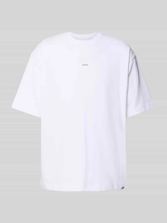 Zdjęcie produktu t-shirt o kroju regular fit z czystej bawełny Seidensticker Biały