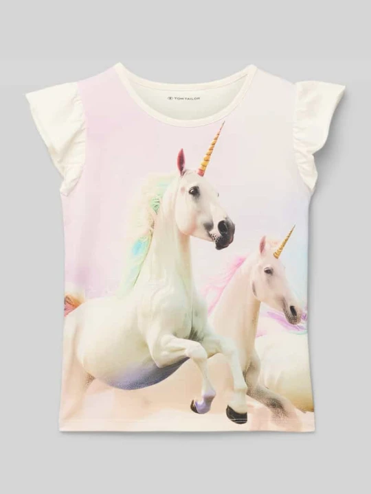 Zdjęcie produktu T-shirt o kroju regular fit z czystej bawełny Tom Tailor Biały