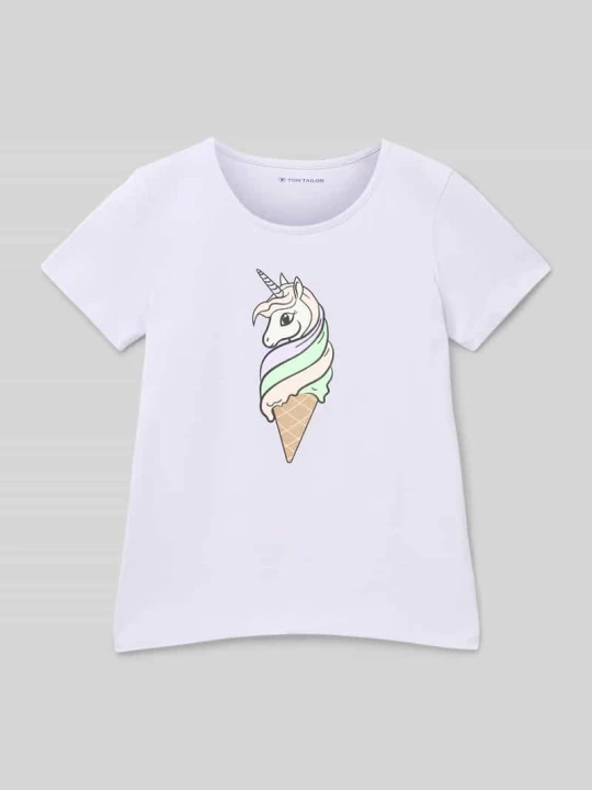 Zdjęcie produktu T-shirt o kroju regular fit z czystej bawełny Tom Tailor Jasnofioletowy