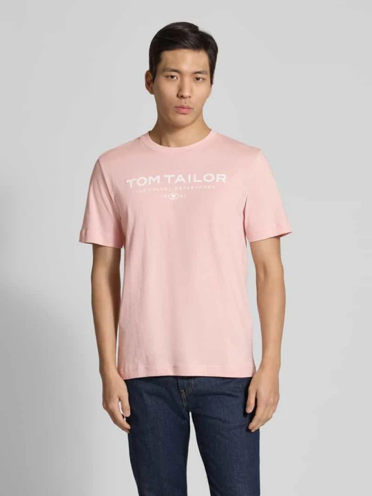 Zdjęcie produktu T-shirt o kroju regular fit z czystej bawełny Tom Tailor Mocnoróżowy