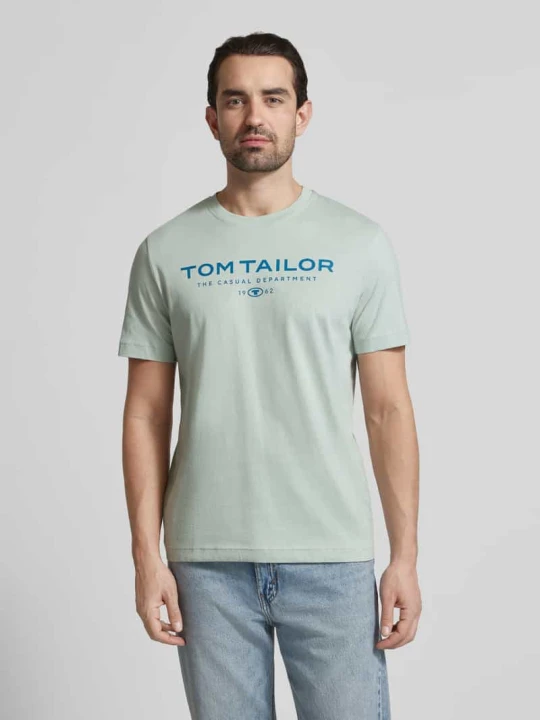 Zdjęcie produktu T-shirt o kroju regular fit z czystej bawełny Tom Tailor Limonkowy