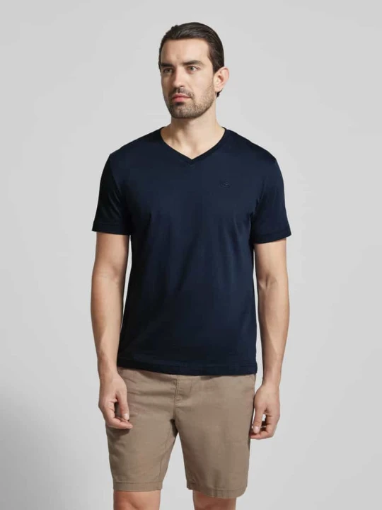 Zdjęcie produktu T-shirt o kroju regular fit z czystej bawełny Tom Tailor Granatowy