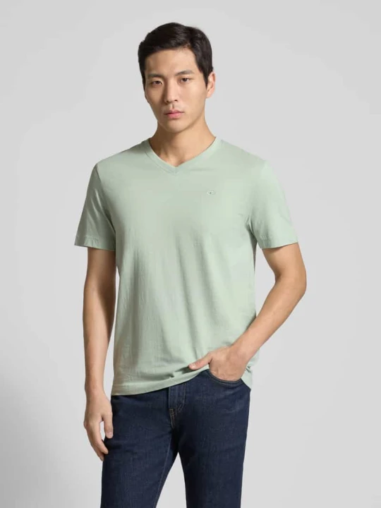 Zdjęcie produktu T-shirt o kroju regular fit z czystej bawełny Tom Tailor Limonkowy